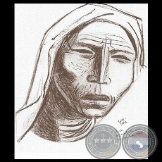 BOCETO DE LA OBRA MUJERES DE MI TIERRA - Dibujo de ANDRÉS GUEVARA